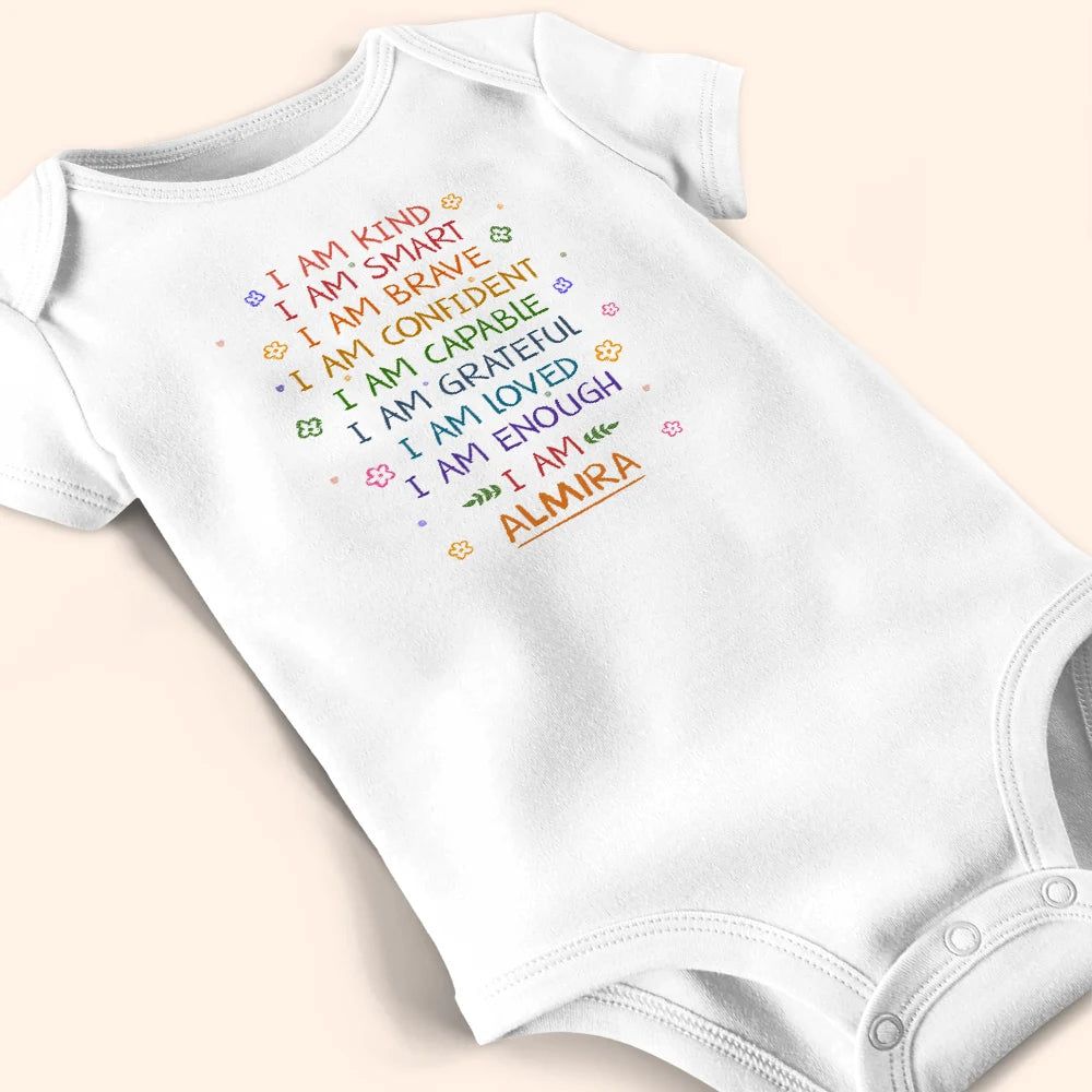 Kid Baby I Am Kind I Am Smart - Personalized Baby Onesie