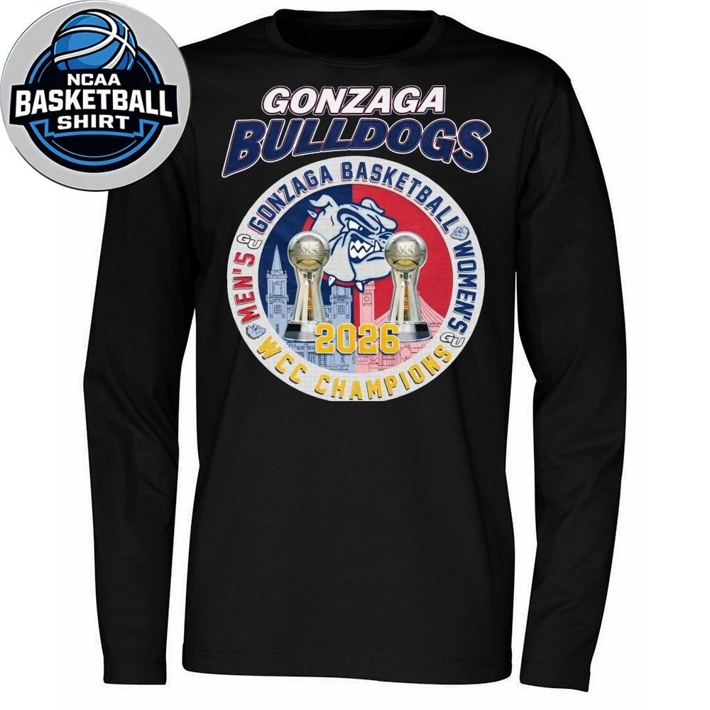 The Gonzaga University men’s and women’s basketball teams are expected to win the 2026 West Coast Conference Championship (WCC) Logo Shirt