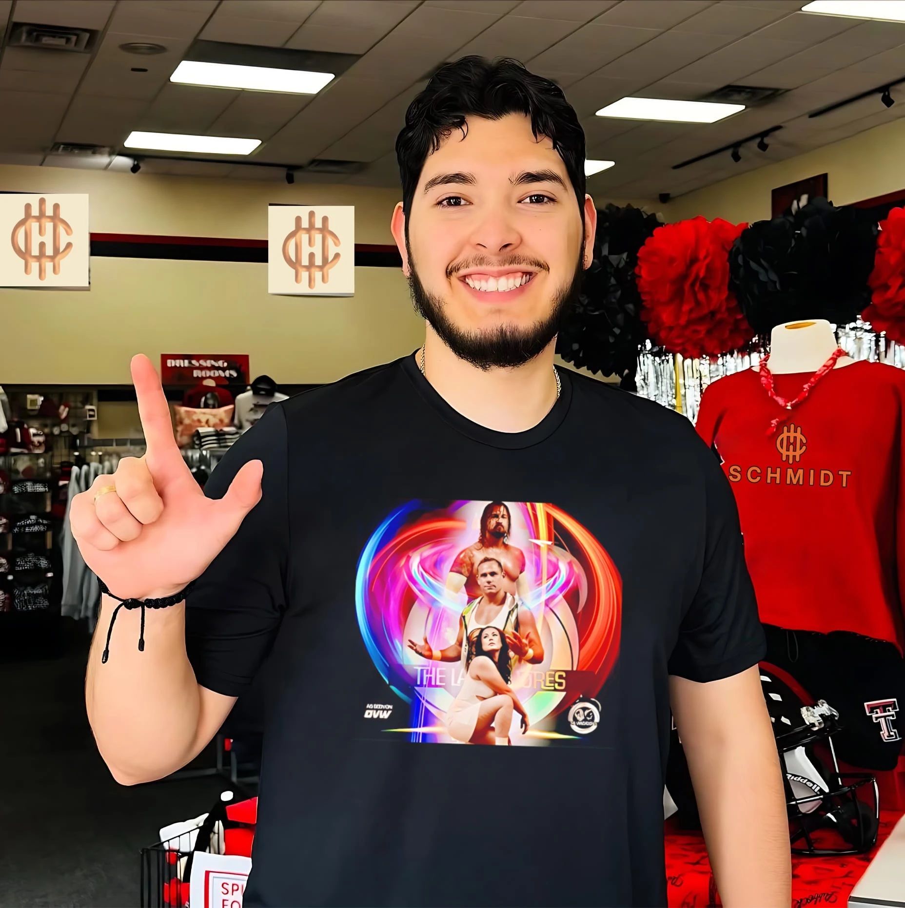 The Lancadores Kenny B wrestlers neon shirt