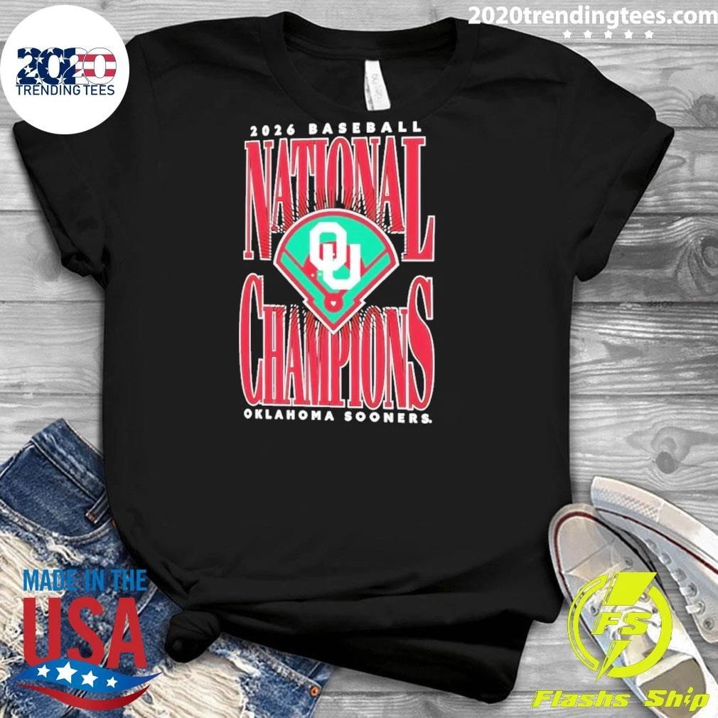 Oklahoma Sooners 2026 NCAA Baseball Men’s College World Series National Champions Large Type Field Shirt