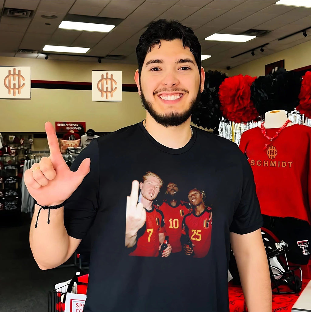 Kevin De Bruyne Romelu Lukaku and Jeremy Doku Belgium National Team shirt