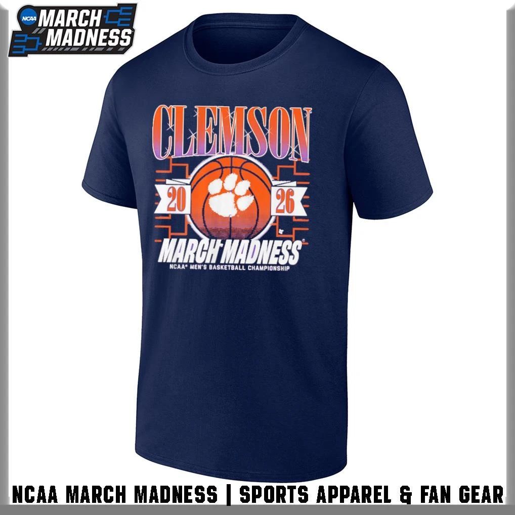 Clemson Tigers Men’s Basketball 2026 NCAA Division I Championship March Madness Bound T-Shirt