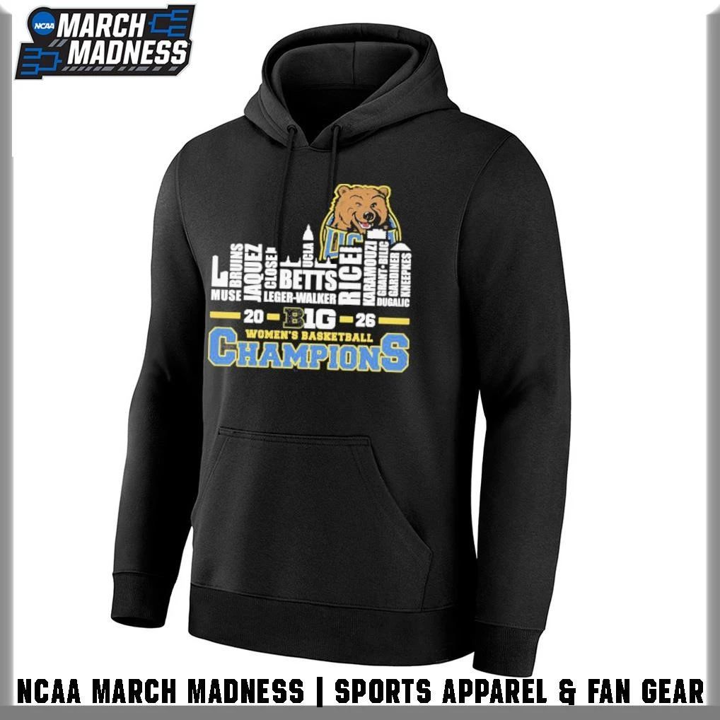 UCLA Bruins City Skyline Players Names 2026 Big Ten Women’s Basketball Champions T-Shirt