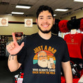 Just a dad who always came back with the milk vintage graphic shirt