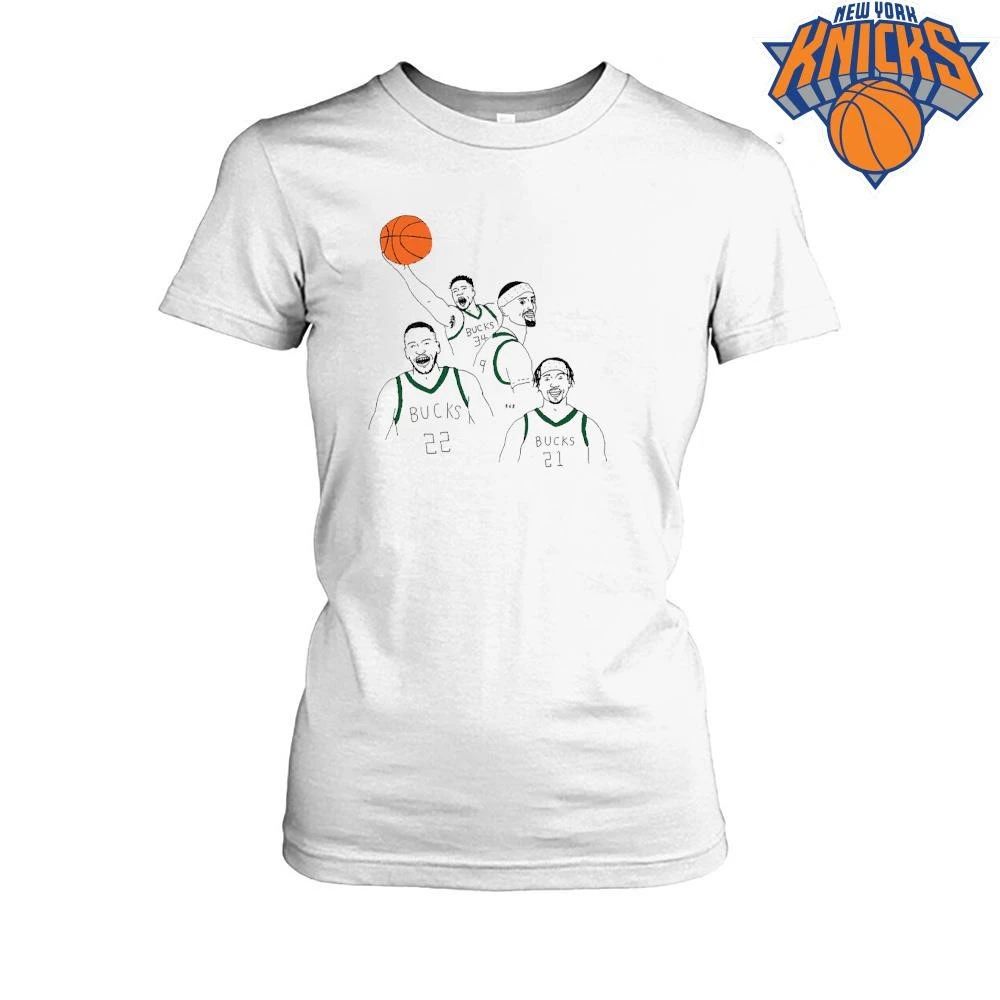 Milwaukee Bucks Giannis Middleton Holiday Line Art Minimalist Basketball Shirt