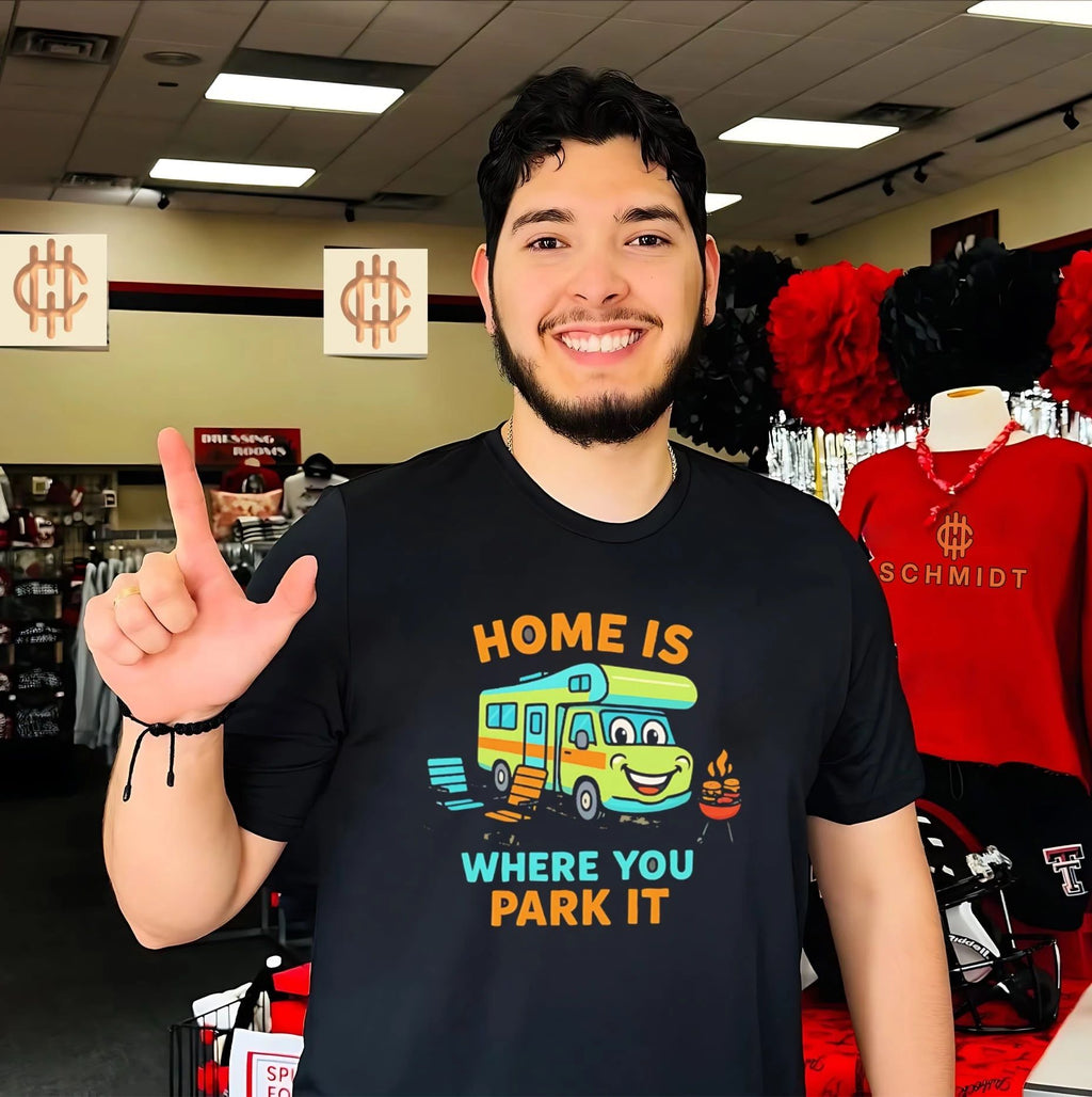 Home is where you park it cartoon car shirt