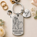 Custom Photo Couples Wedding Engaged Bachelor Party - Personalized Stainless Steel Keychain