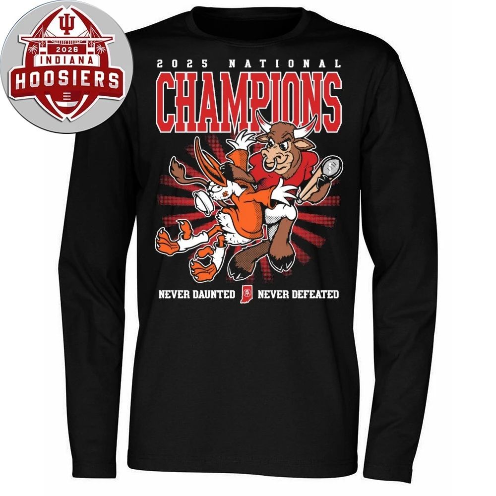 IN Never Defeated 2025 National Champions Never Daunted Never Defeated Shirt