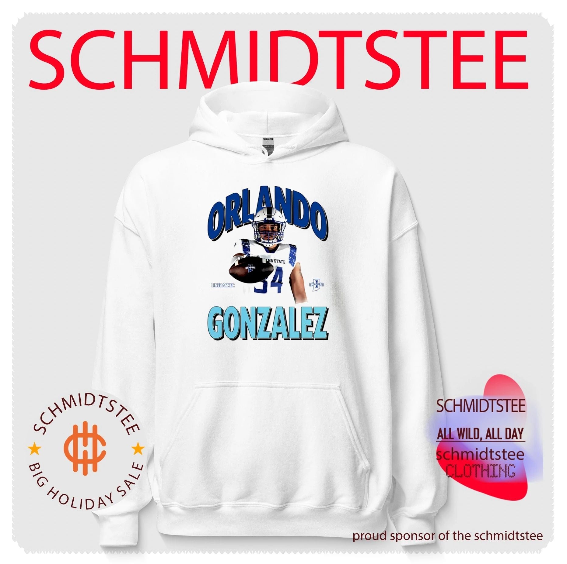 Orlando Gonzalez Indiana State Sycamores Linebacker graphic shirt