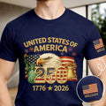 Faux Embroidery Effect America 250th Anniversary - Personalized T Shirt