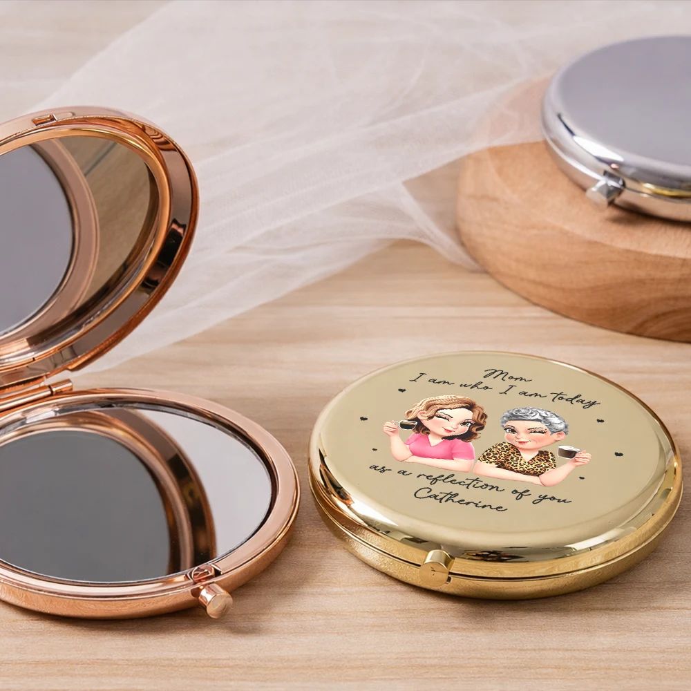 As A Reflection Of You Birth Month Flower - Personalized Compact Mirror