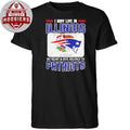 I May Live In Illinois My Heart And Soul Belongs To Patriots But Gameday Illinois Logo And Flag T-Shirt