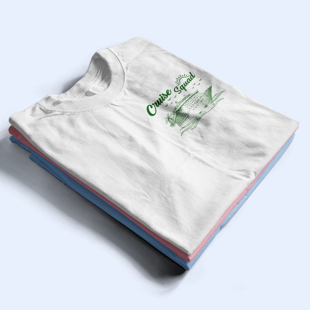 Custom Photo Pencil Sketch Cruise Squad - Personalized T Shirt