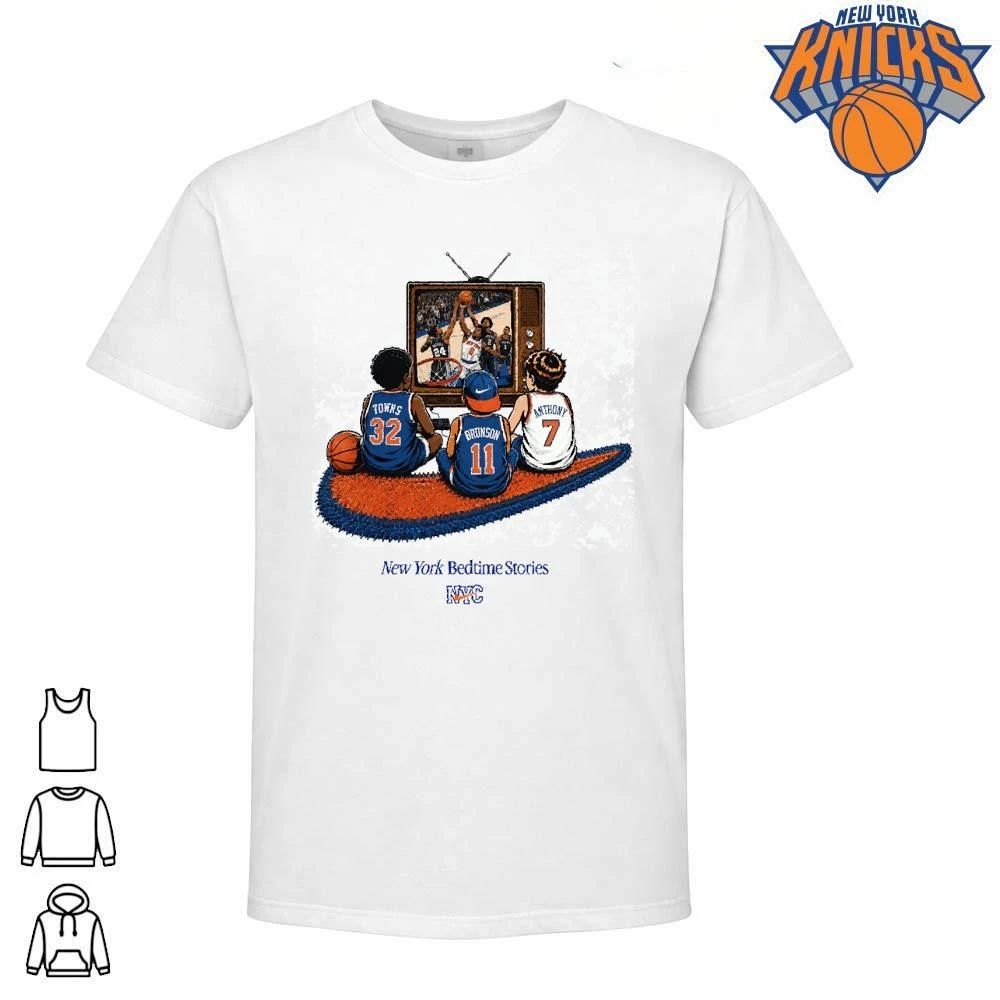 New York Bedtime Stories Knicks Brunson Towns Anthony Retro TV Vintage Graphic Shirt
