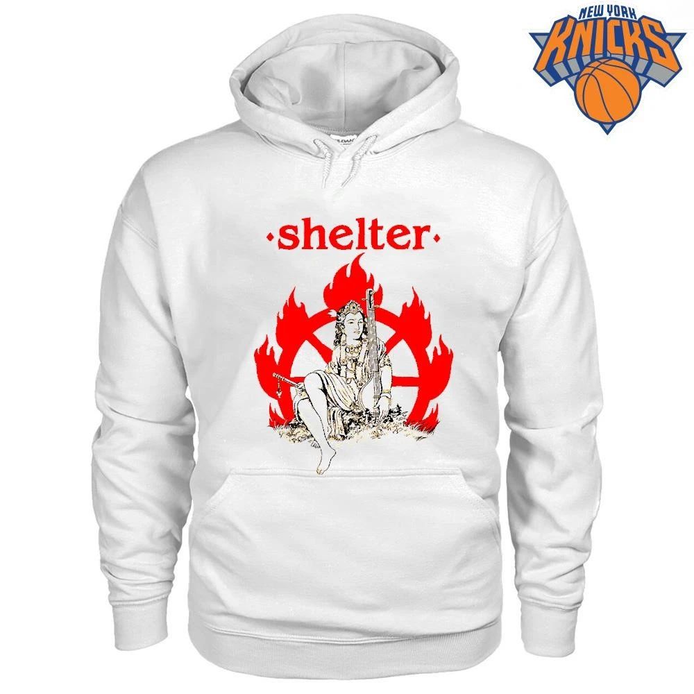 Shelter Vintage Goddess Sitting In Front Of Flame Wheel Aesthetic Shirt