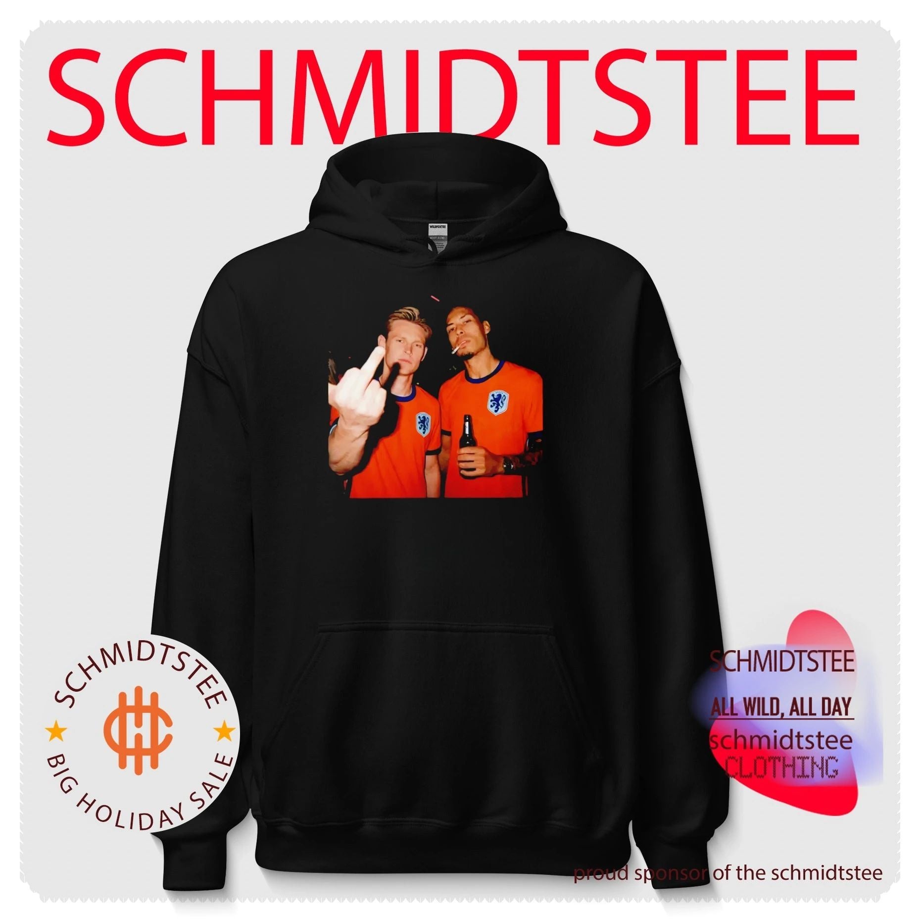 Frenkie de Jong and Virgil van Dijk Netherlands National Team middle finger shirt