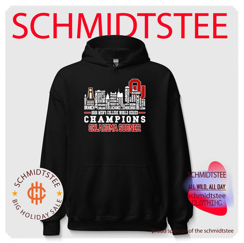 2026 Oklahoma Sooners Men’s College World Series Champions player name skyline shirt
