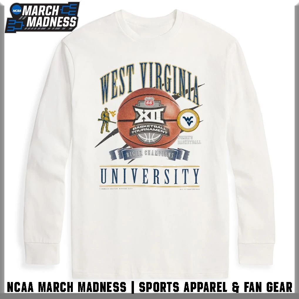 West Virginia Mountaineers 2026 Big 12 Women’s Basketball Champions Locker Room T-Shirt