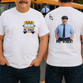 Custom Photo Cartoon Portrait Bus Driver I Love My Students - Personalized T Shirt
