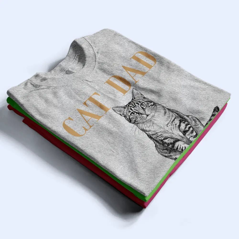 Custom Photo White Pencil Sketch Art Pet Dad Pet Mom Lovely Portrait - Personalized T Shirt