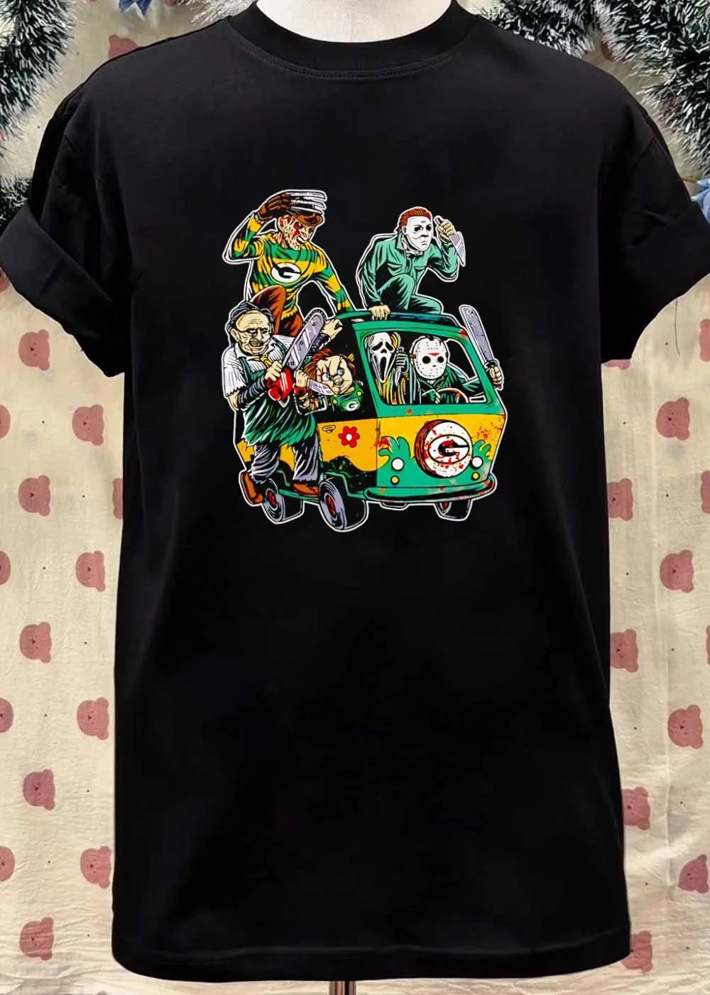 Horror Villains Riding the Mystery Machine Green Bay Packers shirt