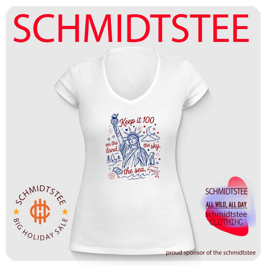 Keep It 100 On The Land The Sky The Sea 4th Of July Patriotic shirt