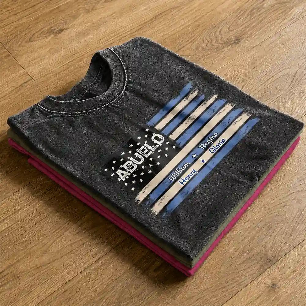 Stars And Stripes Proud To Be Merica Papa Dad - Personalized Vintage Washed T Shirt