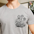 Custom Photo Pencil Sketch Best Dad Mom Ever Baseball - Personalized T Shirt
