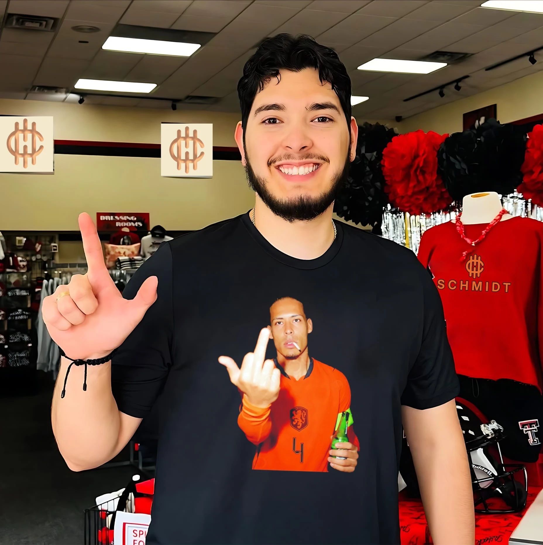 Virgil van Dijk Netherlands National Team Middle Finger shirt