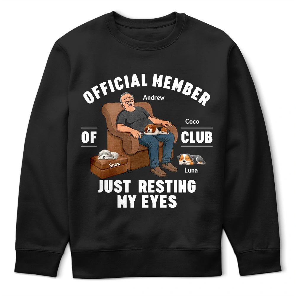 Just Resting My Eyes Sleeping Man With Dogs - Personalized T Shirt
