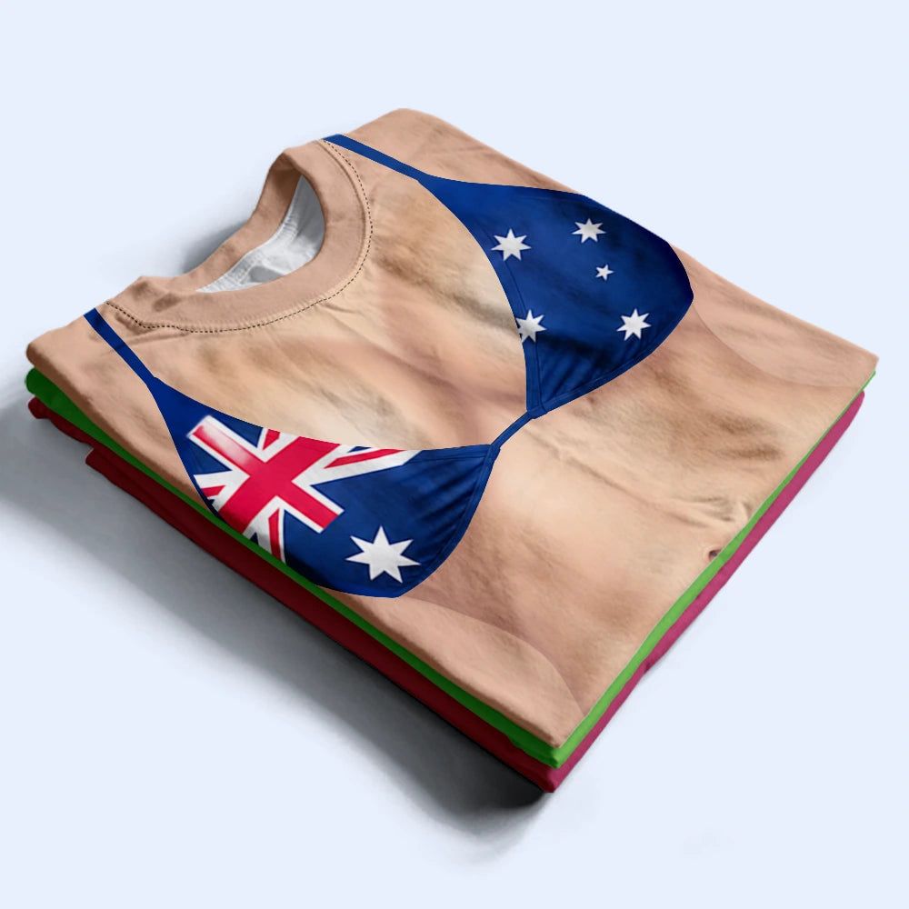 3D Funny Body Country Flag - Personalized Full Print T Shirt