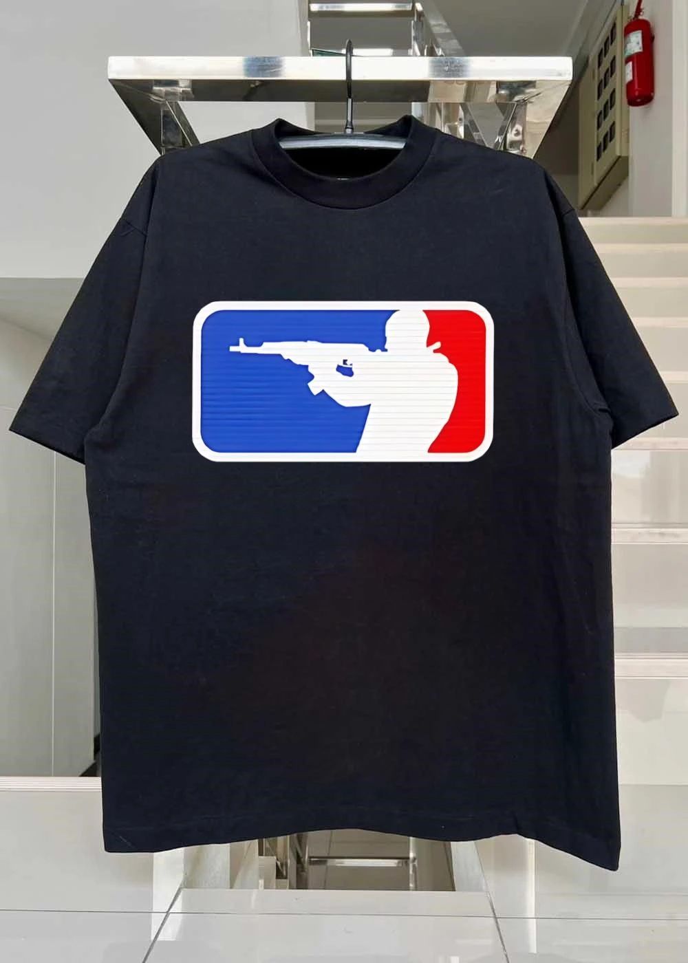 AK-47 Sniper Rifle Silhouette Sports shirt