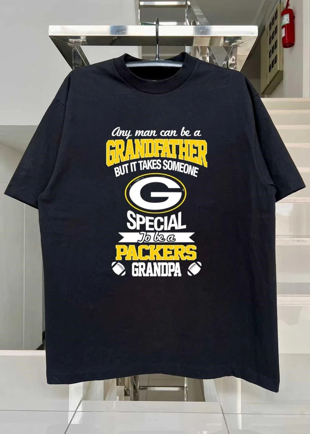 Green Bay Packers Grandpa Gift Shirt Any Man Can Be a Grandfather