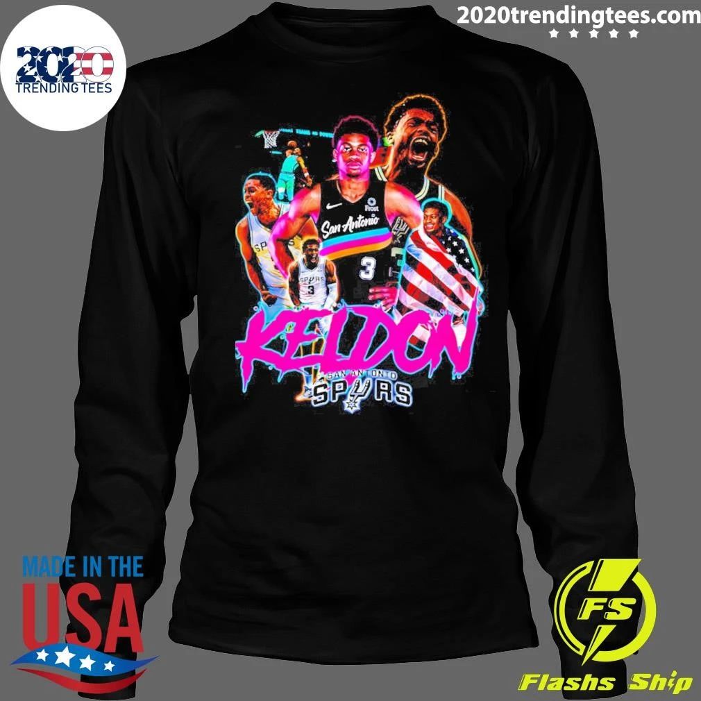 San Antonio Spurs Keldon Johnson Player Collage Shirt