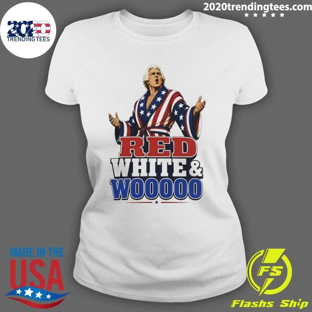 Ric Flair Wrestling Legend Red White And Woooo 4th Of July Usa 250 Shirt