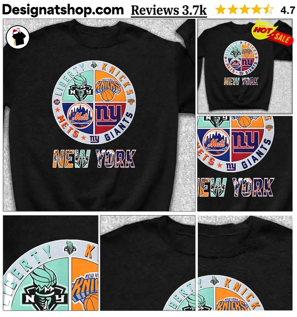 New York Liberty Knicks Mets Giants Basketball Baseball Football Team Logo Shirt