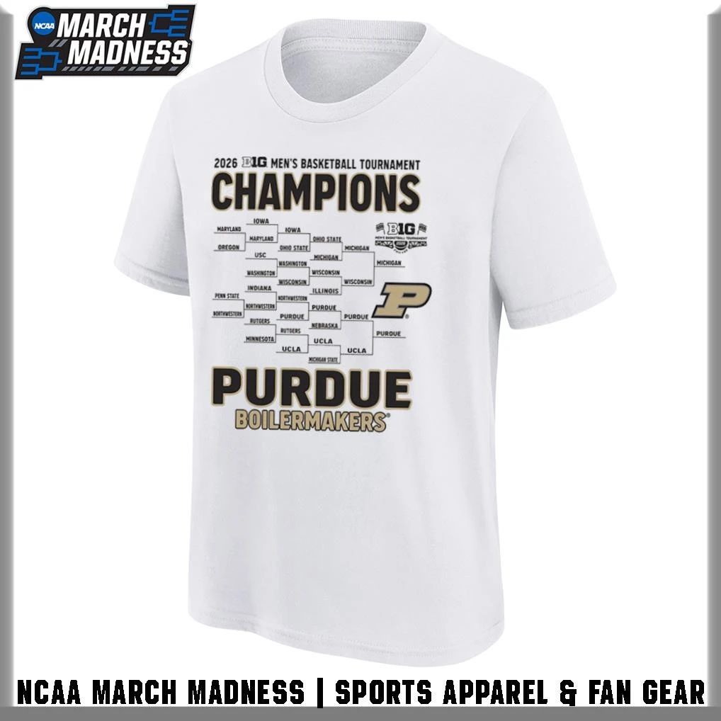 Purdue Boilermakers 2026 Big Ten Men’s Basketball Tournament Champions Bracket T-Shirt