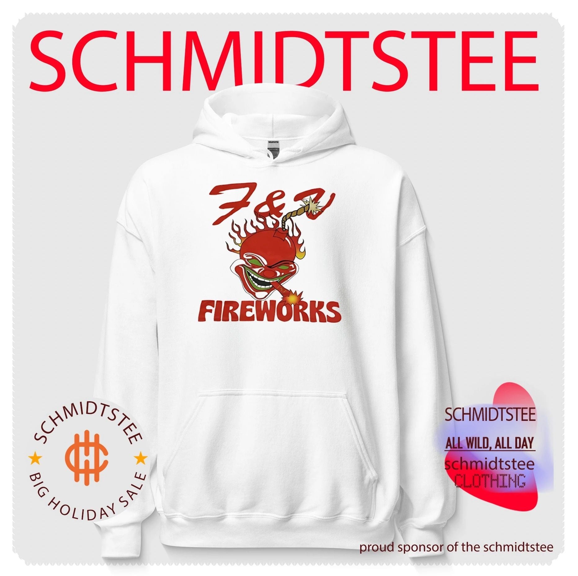 F and V fireworks graphic shirt