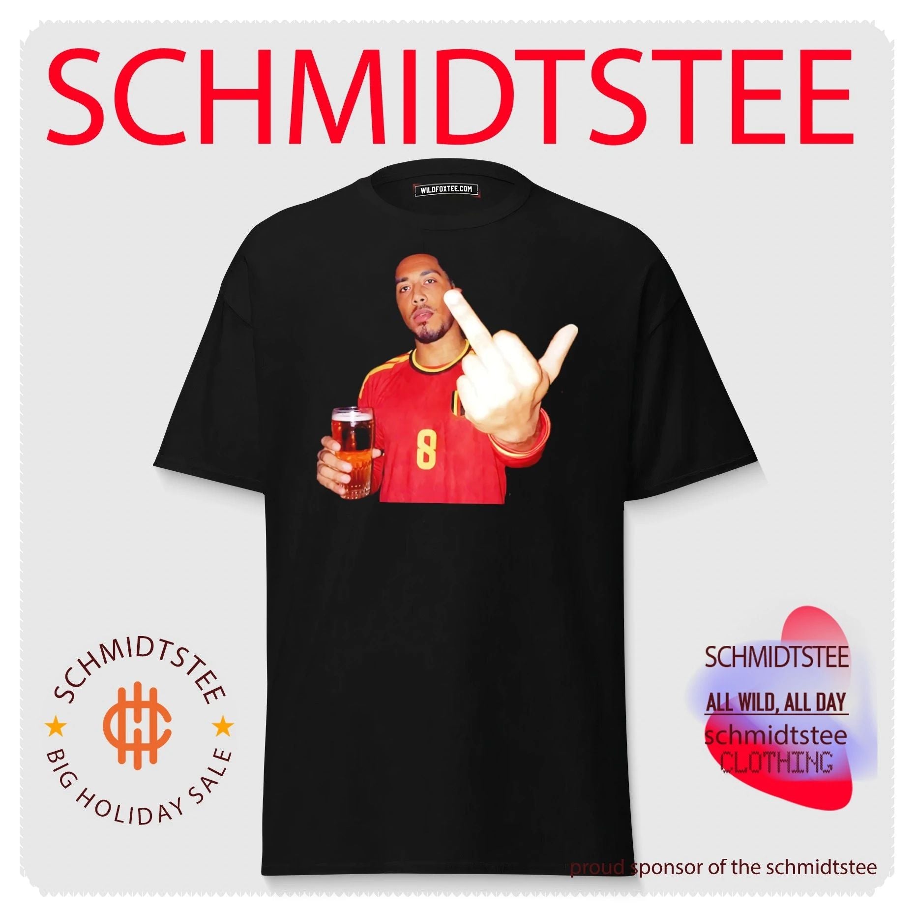 Youri Tielemans Belgium Fc middle finger and beer shirt