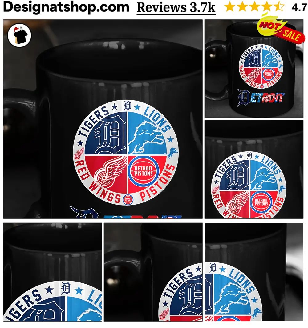 Detroit Tigers Lions Red Wings Pistons Sports Teams Logos Detroit Shirt