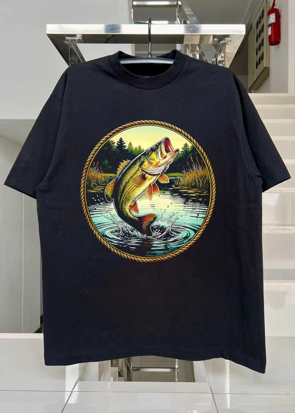Jumping Largemouth Bass Fishing T-Shirt
