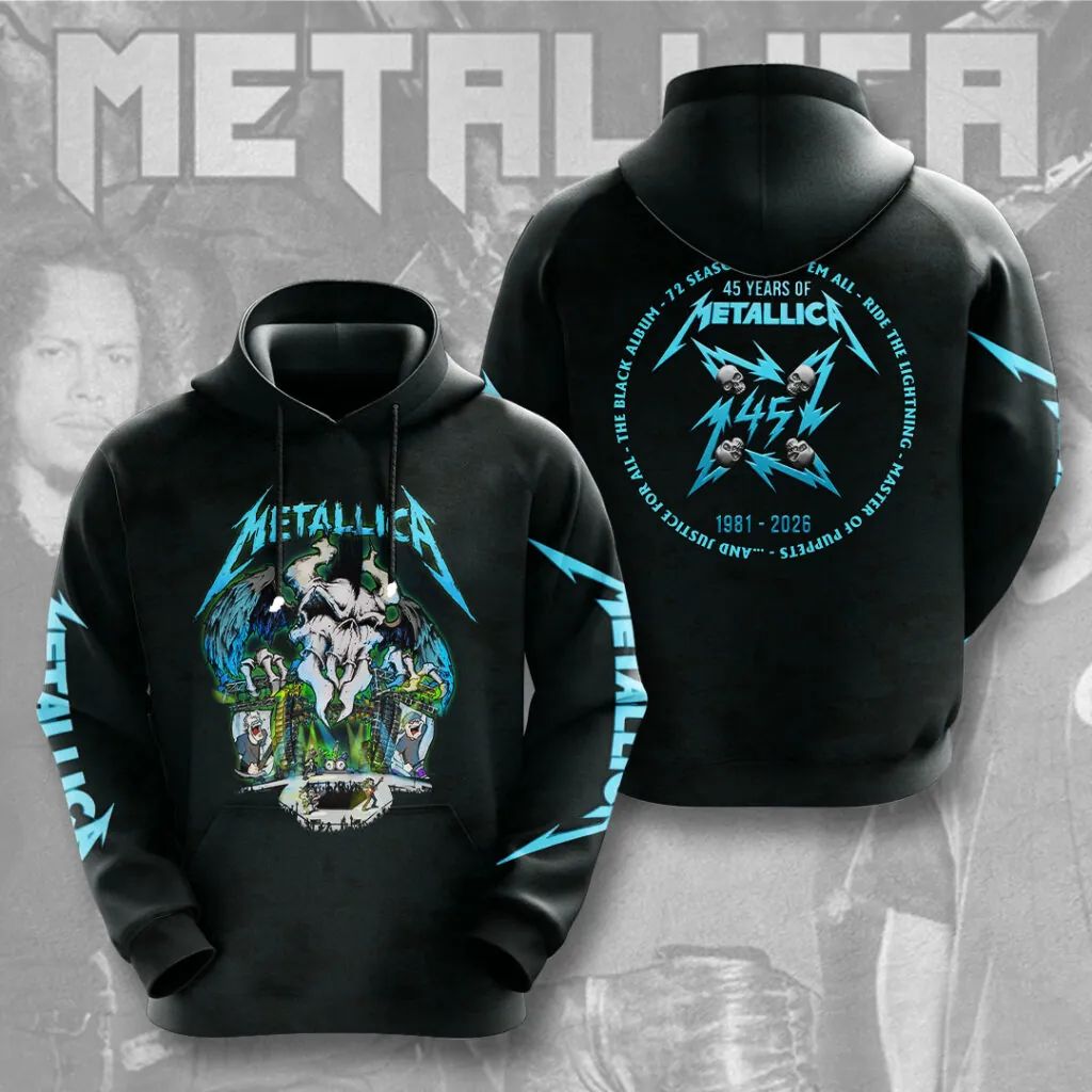 Metallica 45th Anniversary 3D Hoodie 2026