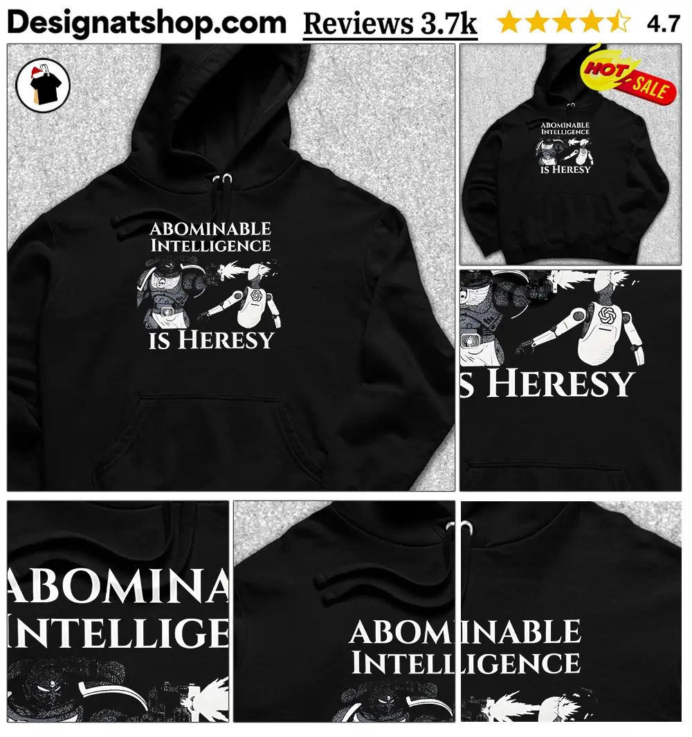 Space Marine Exterminating AI In Warhammer 40K Abominable Intelligence Is Heresy Shirt