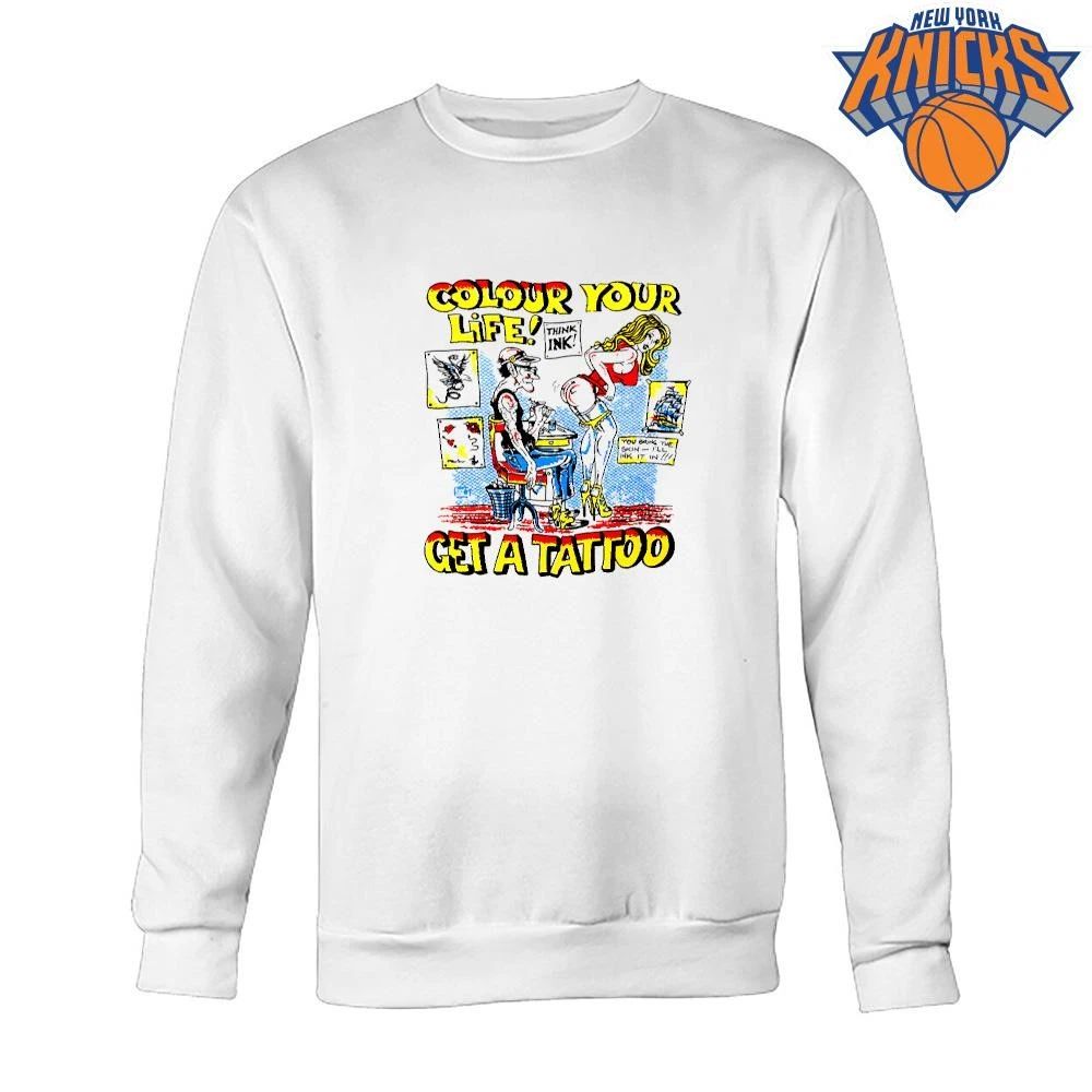 Colour Your Life Get A Tattoo Retro Cartoon T Shirt