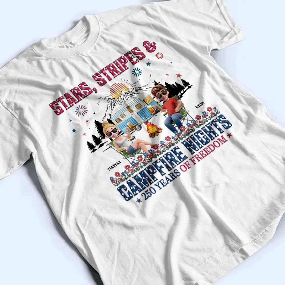 Stars & Stripes & Campfire Nights - Personalized T Shirt