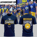 Michigan Wolverines 2026 Big Ten Men’s Basketball Regular Season Champions Logo Two Sided Graphic T-Shirt
