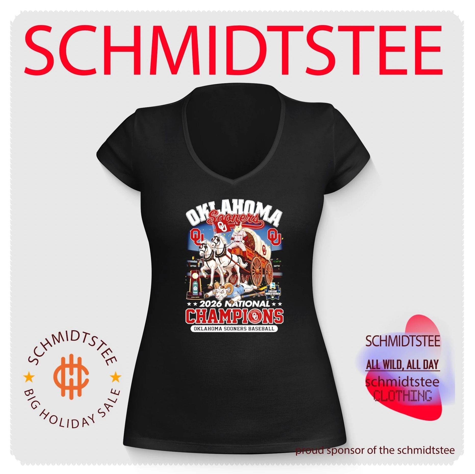 Oklahoma Sooners National Champions Baseball 2026 mascot shirt