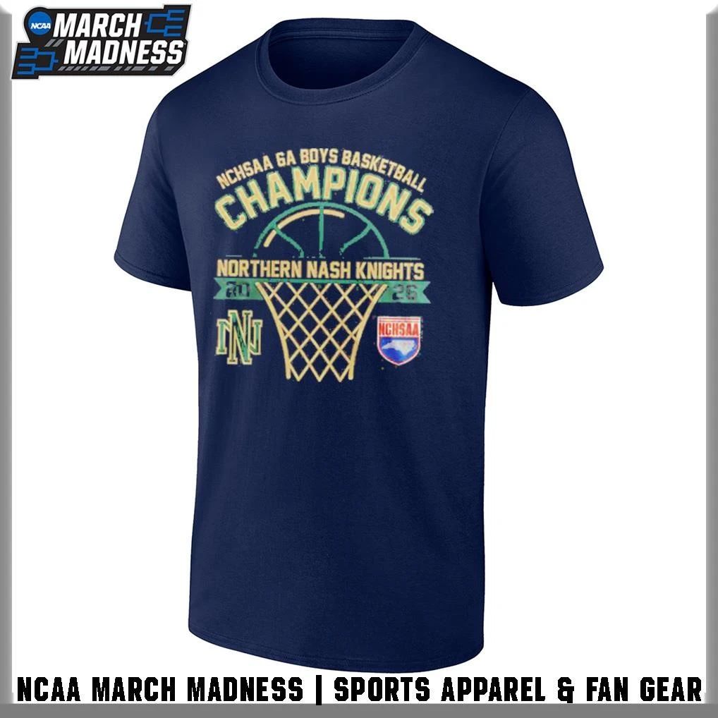 Northern Nash Knights 2026 NCHSAA 6A Boys Basketball Champions T-Shirt