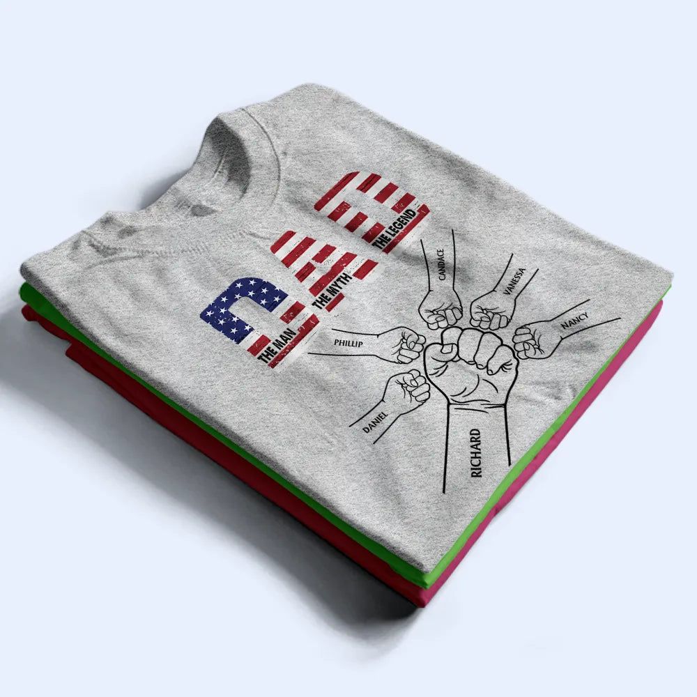 Stars & Stripes Dad The Man The Myth The Legend - Personalized T Shirt
