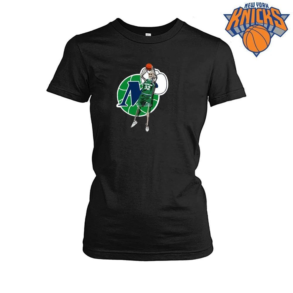 Dallas Mavericks Retro Logo Green Uniform Jason Kidd 32 Skeleton Basketball Shirt